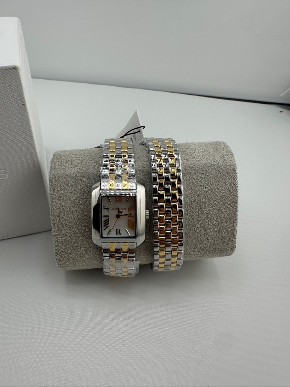 Brand New Luxury Michael Kors Two-Tone Gold and Silver Wrap Watch